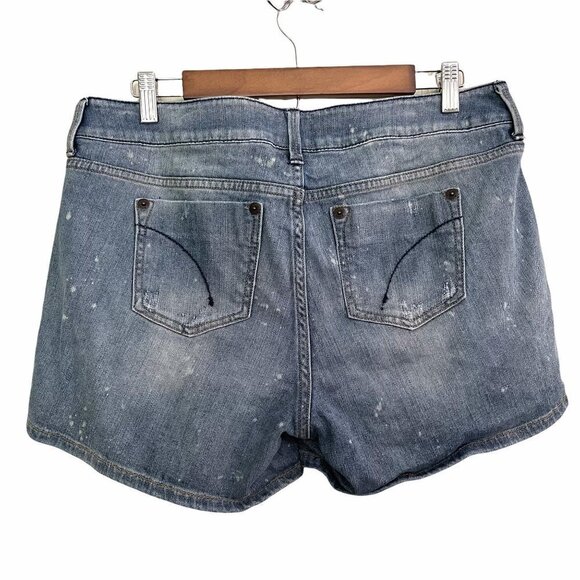 Torrid Women's Paint Splatter Stretch Light Wash Denim Jean Shorts Size 12 - Picture 6 of 6